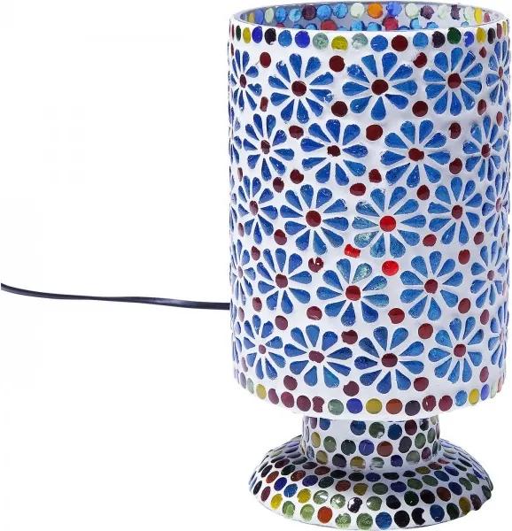 KARE DESIGN Stolná lampa Mosaic Flowers Light Blue 23 cm