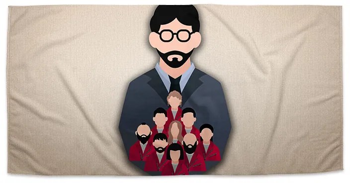 Sablio Uterák Money heist Profesor a jeho tím Béžová - 30x50 cm