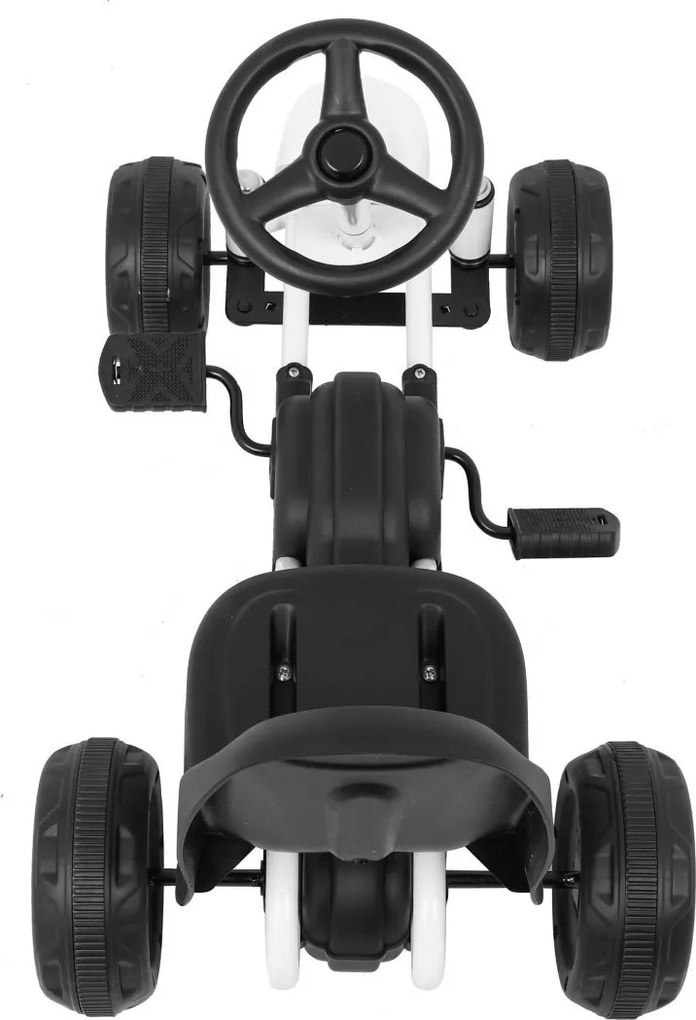 Ramiz Prvá pedálová motokára pre batoľatá Biela + reťazový pohon + kolesá s gumou