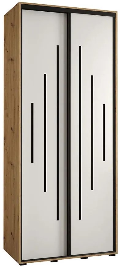 Skriňa 45 Canaris 12 120 artisan/biela/čierna