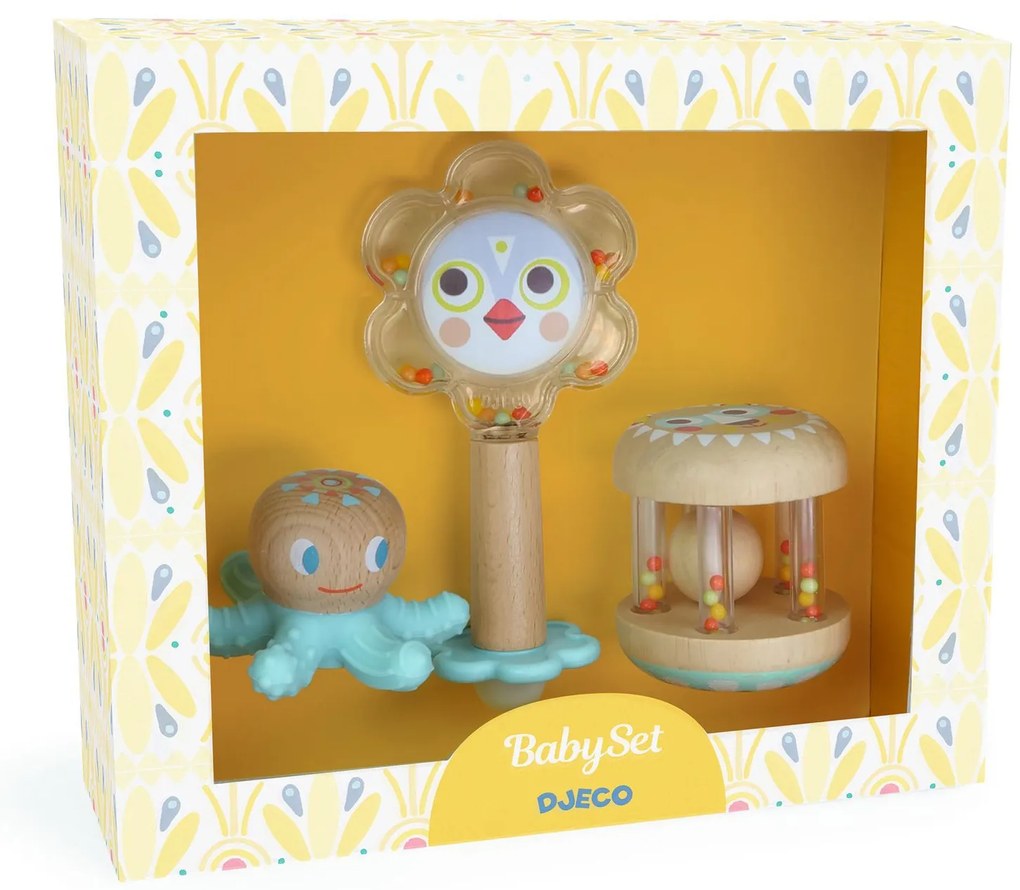 Darčeková súprava pre bábätko - hrkálky a hryzadielko