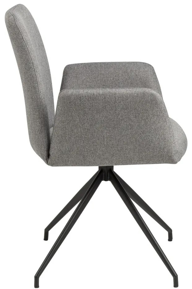 Sivé čalúnené jedálenské kreslo s podrúčkami Naya – Actona