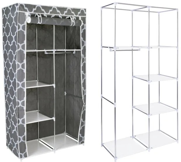 Šatníková skriňa MIRA sivá / biela