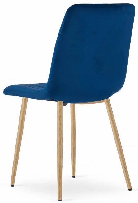 Set štyroch jedálenských stoličiek LAVA zamatové granátové / drevené nohy (4 ks)