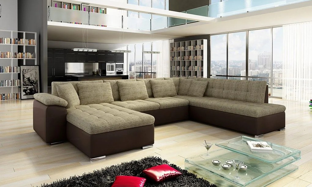 Rohová sedacia súprava Tony Bis, Dostupné poťahy: Nazar 225.02, Strana: Pravá - U