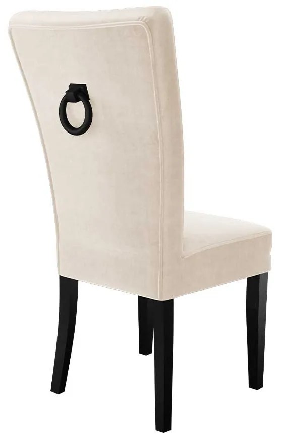 Čalúnená jedálenská stolička ST67 + klopadlo, Farby: chrom, Farby: biela polomatná, Potah: Magic Velvet 2258