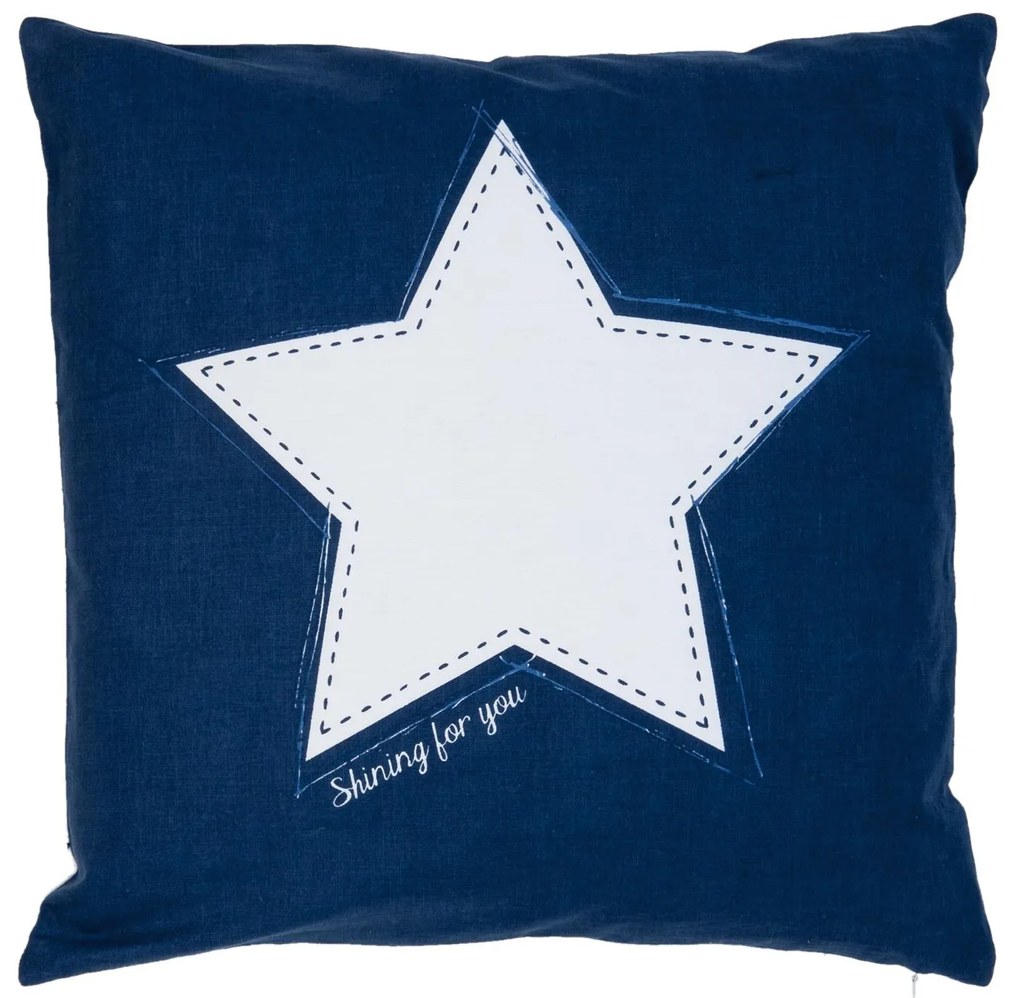 Modrý povlak na polštář Shining for you - 40*40 cm