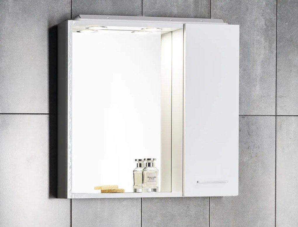 Aqualine Aqualine, ZOJA/KERAMIA FRESH STRIP galérka s LED osvetlením, 70x60x14cm, biela, 45025S