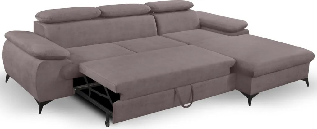 Rohová sedacia súprava Scala, staroružová látka, pravý roh