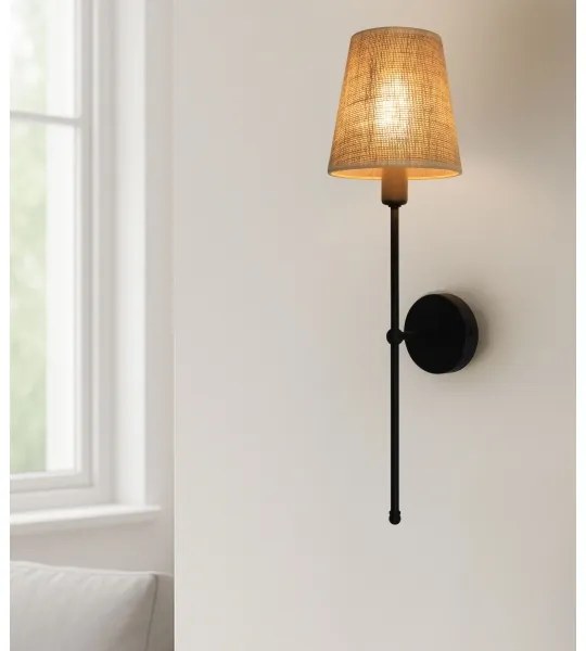 Nástenné svietidlo MADELA 1xE14/40W/230V juta/čierna