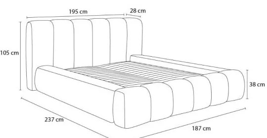 Béžová čalúnená dvojlôžková posteľ s úložným priestorom s roštom 140x190 cm Denali – Bobochic Paris