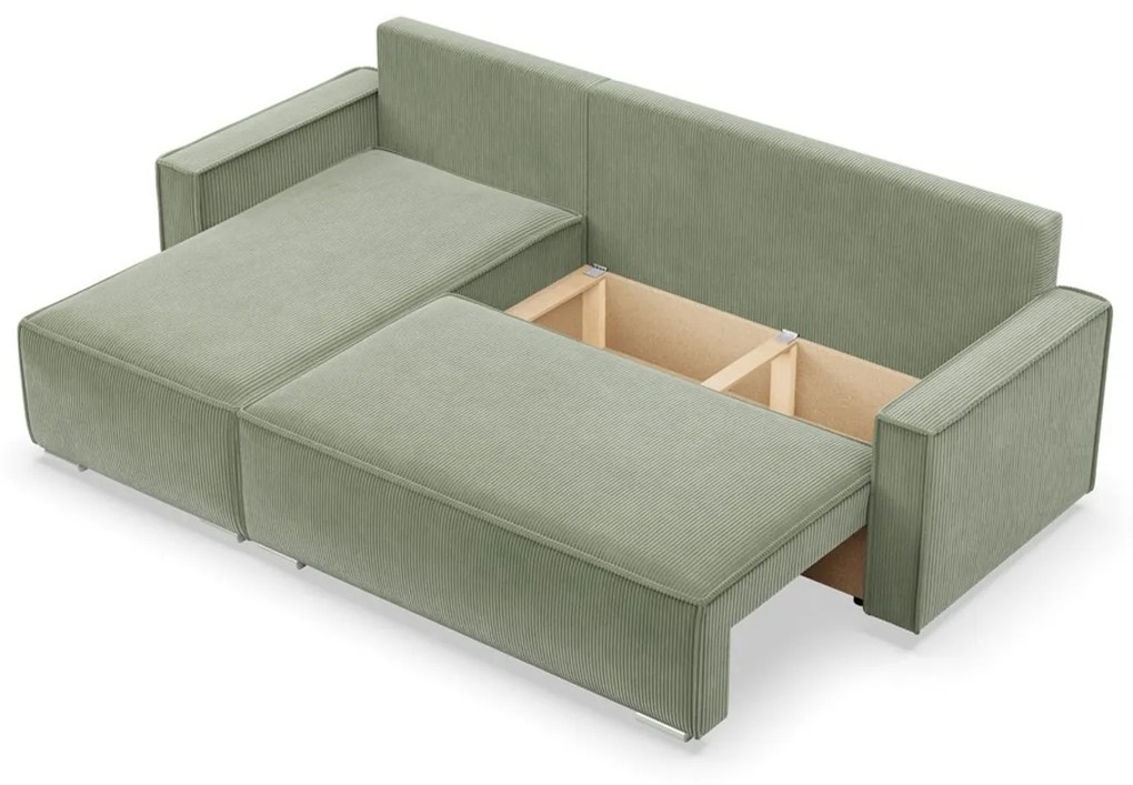 Rohová rozkladacia sedacia súprava LUCCA Zelená I