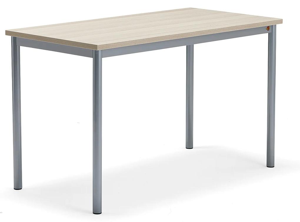Stôl BORÅS PLUS, 1200x600x720 mm, laminát - jaseň, strieborná