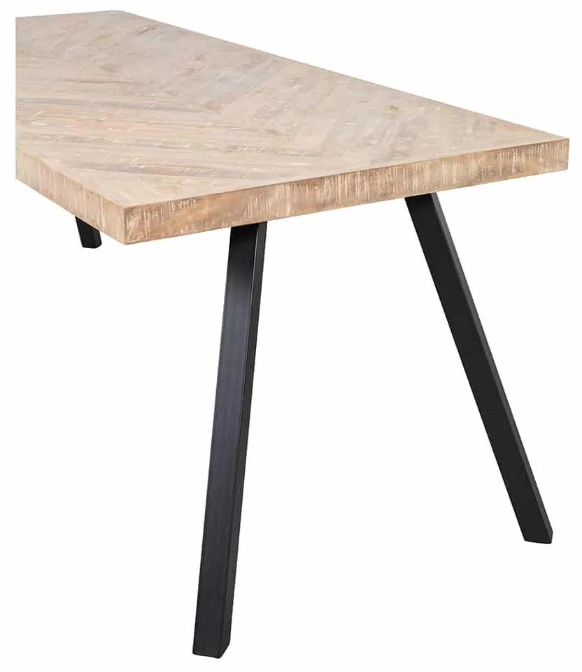 Jedálenský stôl tablo 200 x 90 cm nohy do tvaru v mangový herringbone MUZZA