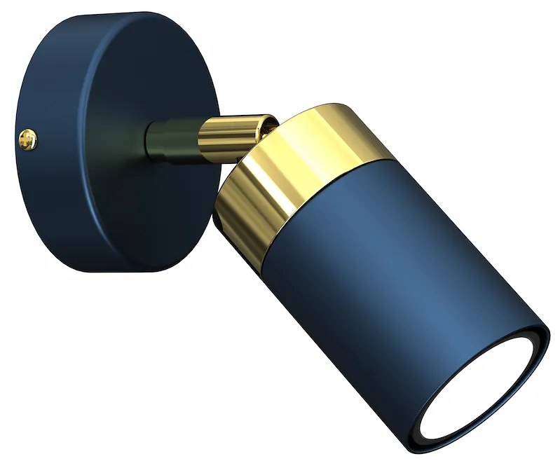 Bodové svietidlo Joker, 1x zlaté/tmavomodré kovové tienidlo, db