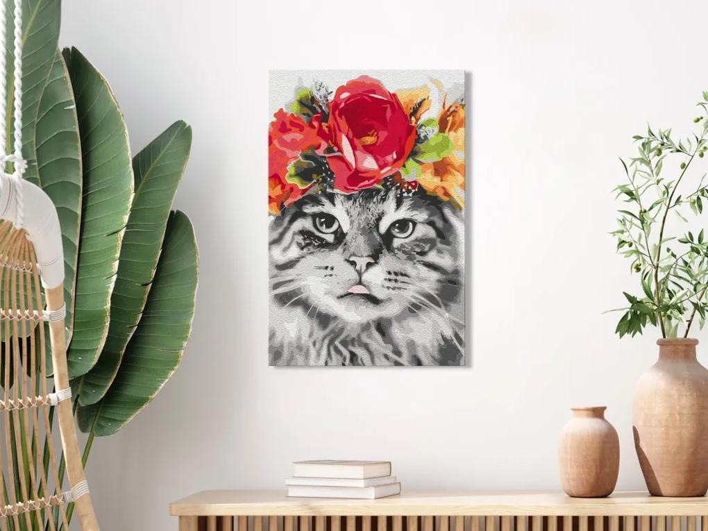 Obraz - maľovaný podľa čísel Cat With Flowers
