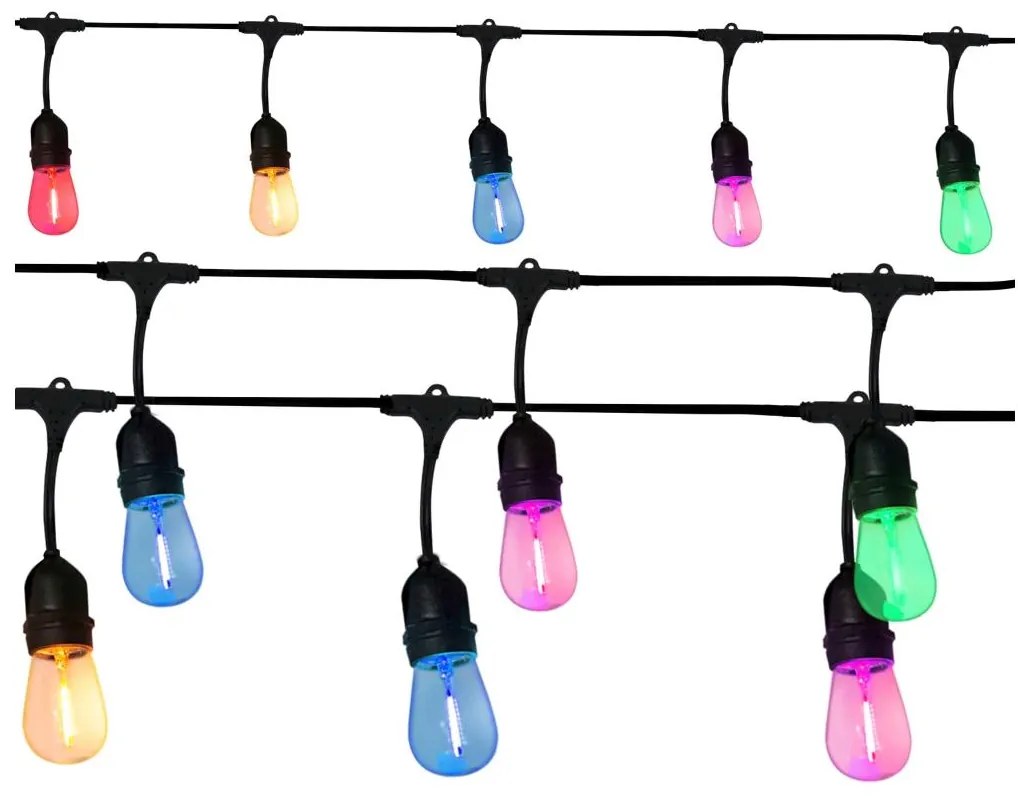 LED Vonkajšia dekoratívna reťaz PARTY NEON 7,6 m 10xE27/0,6W/36V IP44