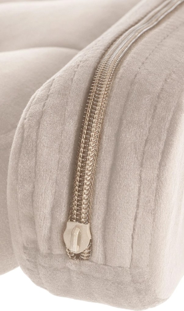 Barová stolička Dublin - zamat, biely rám Krémová