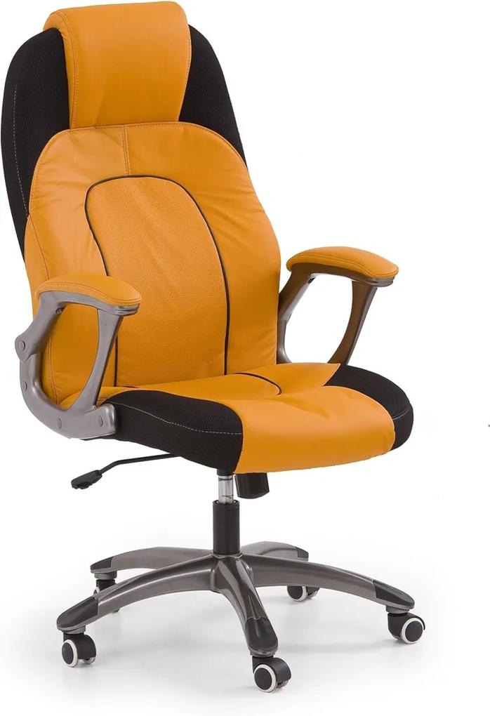 HALMAR Viper kancelárske kreslo s podrúčkami oranžová / čierna