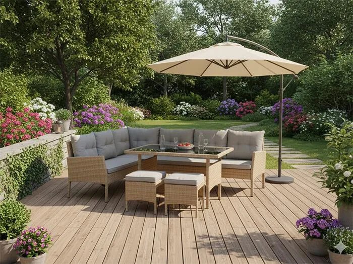 CH Súprava ratanového nábytku BERNO - béžová