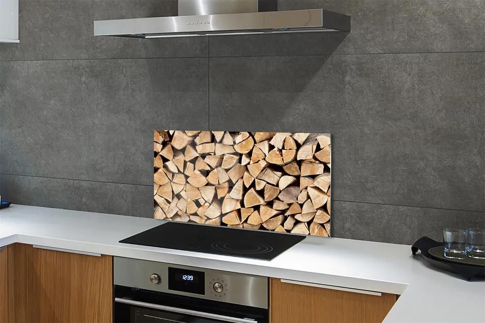 Sklenený obklad do kuchyne Wood zloženie paliva 120x60 cm