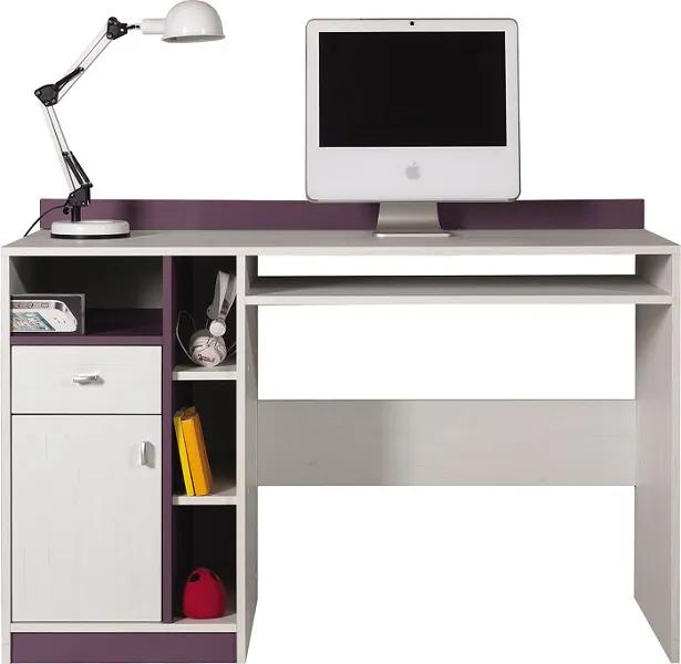 Meblar Písací stolík Stone ST10 Farba: biela borovica / fialová