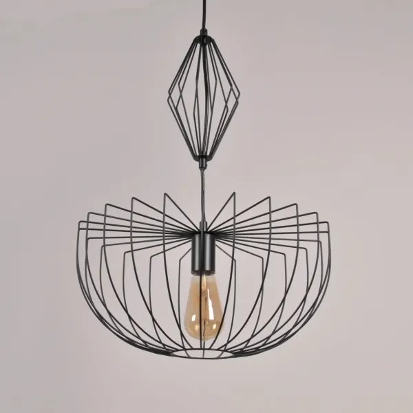 Luster na lanku JASMINA 1xE27/20W/230V pr. 40 cm čierna