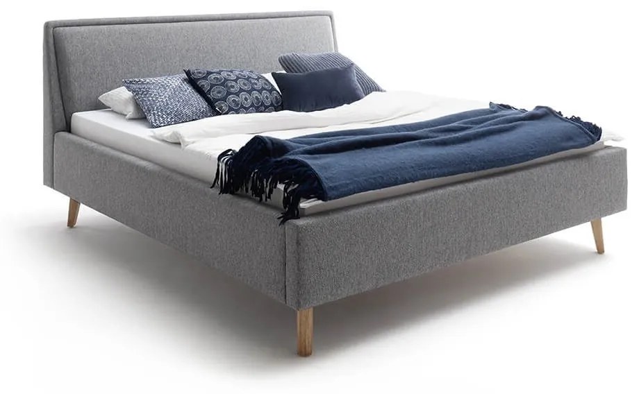 Čalúnená posteľ deria 140 x 200 cm sivá MUZZA
