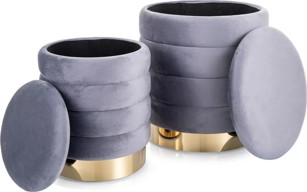 SI Britta Velvet taburetka (sada) sivý