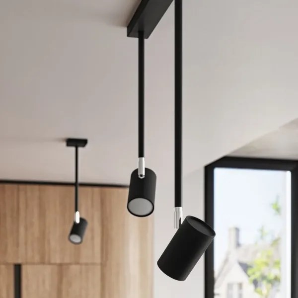 Sollux SL.1075 - Luster na tyči NORANO 2xGU10/40W/230V čierna