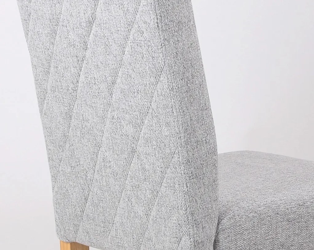 Jedálenská stolička s prešitím Kiki, svetlo šedá látka