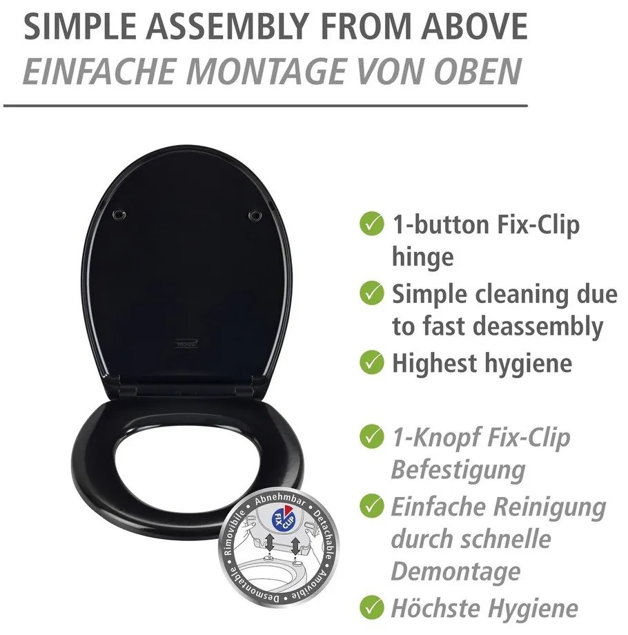 Záchodová doska s automatickým zatváraním 37,5 x 46 cm Vorno – Wenko