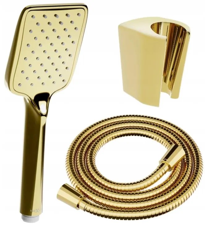 Mexen príslušenstvo - 1-bodový ručný sprchový set R-62, zlatá, 785626052-50