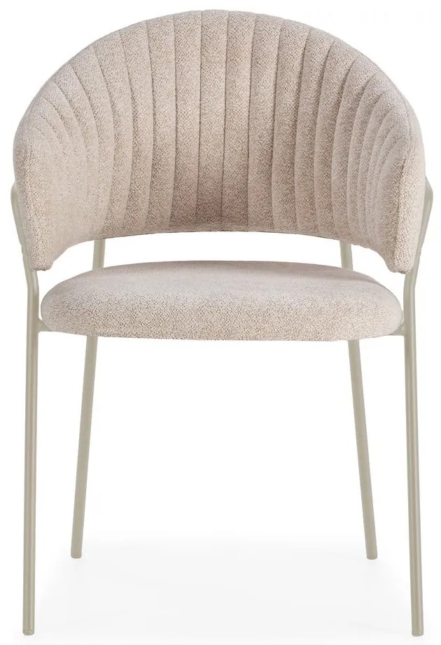 Béžové čalúnené jedálenské kreslá v súprave s podrúčkami 2 ks Leticia – Marckeric