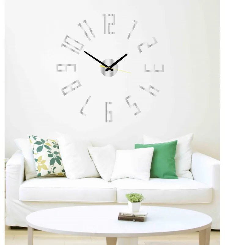 Nástenné hodiny Quartz, nalepovacie dekorácie, 3D zrkadlové nálepky Xmomo X0018-Wall clock HEU-