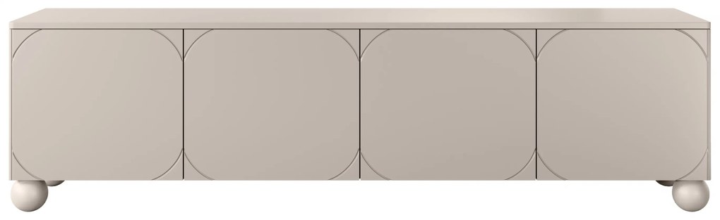 TV skrinka Sonatia II 200 cm štvordverová na guľatých nohách - kašmír