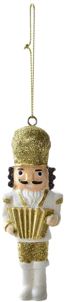 Vánoční závěsná figurka SANTA LILA 10 cm zlatá/bílá