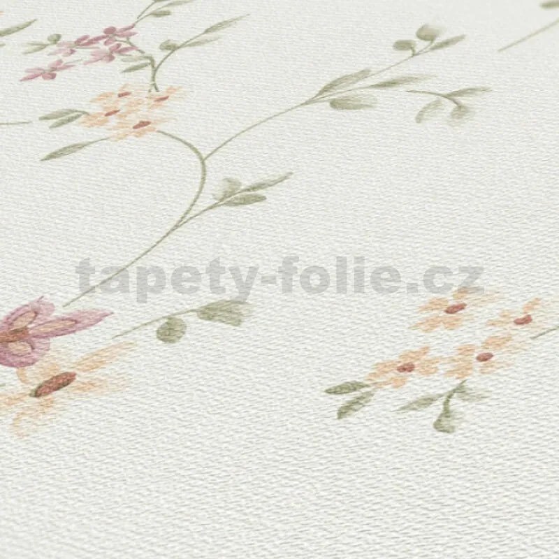 Vliesové tapety na stenu Maison Charme 93770-1, rozměr 10,05 m x 0,53 m, štylizované kvety farebné na krémovom podklade, A.S. CRÉATION