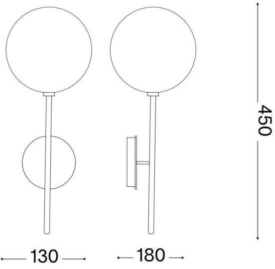 Ideal Lux - LED Nástenná lampa EQUINOXE 1xG4/2W/230V mosadz/číra