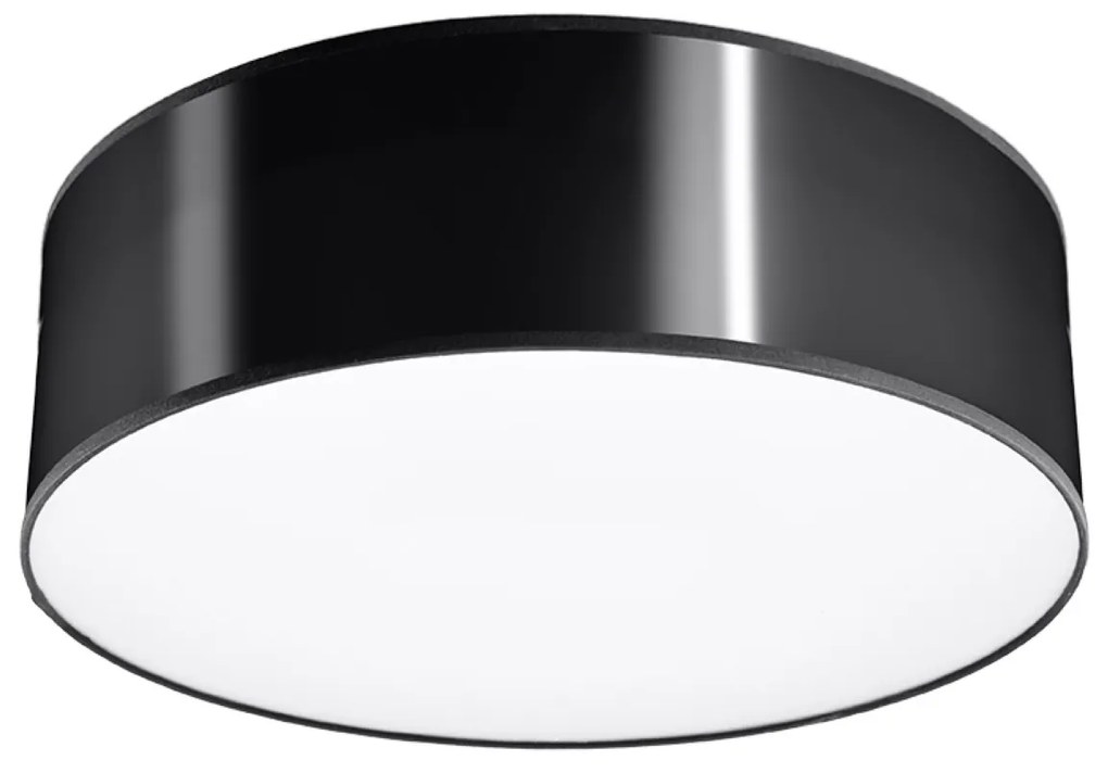 Stropné svietidlo Arena, 1x čierne plastové tienidlo, (biely plast), (fi 25 cm)