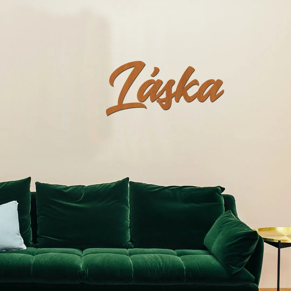 drevo zivota Drevený nápis na stenu LÁSKA Farebný vzor: Dub zlatý, Veľkosť textu: 40x19