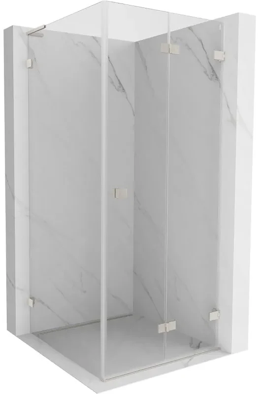 Mexen Lunar-F L, sprchový kút pravý 80 x 80 cm, 8mm číre sklo, oceľový profil, 836L-080-080-97-00-P