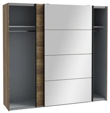 Šatníková skriňa so zrkadlom OREN 220x210 cm dub artisan
