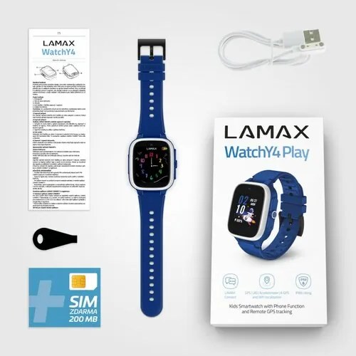 LAMAX Chytré hodinky pre deti WatchY4 Play, modrá