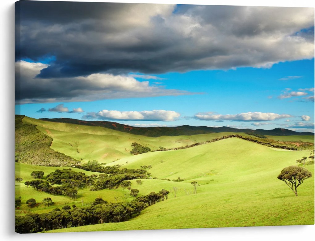 Obraz - Zelená krajina s pahorkami (70x50 cm)