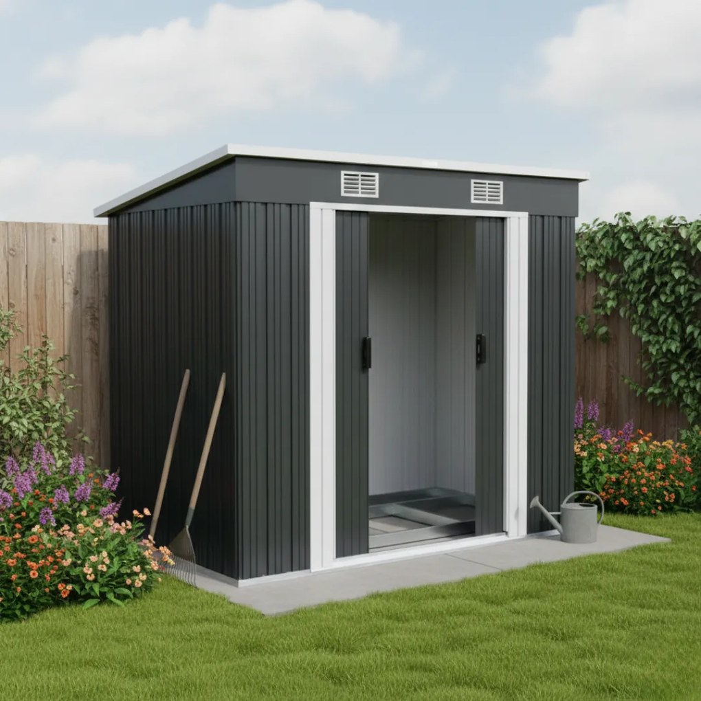 Záhradný domček na náradie L, 196x122x182cm,  antracitová Jurhan