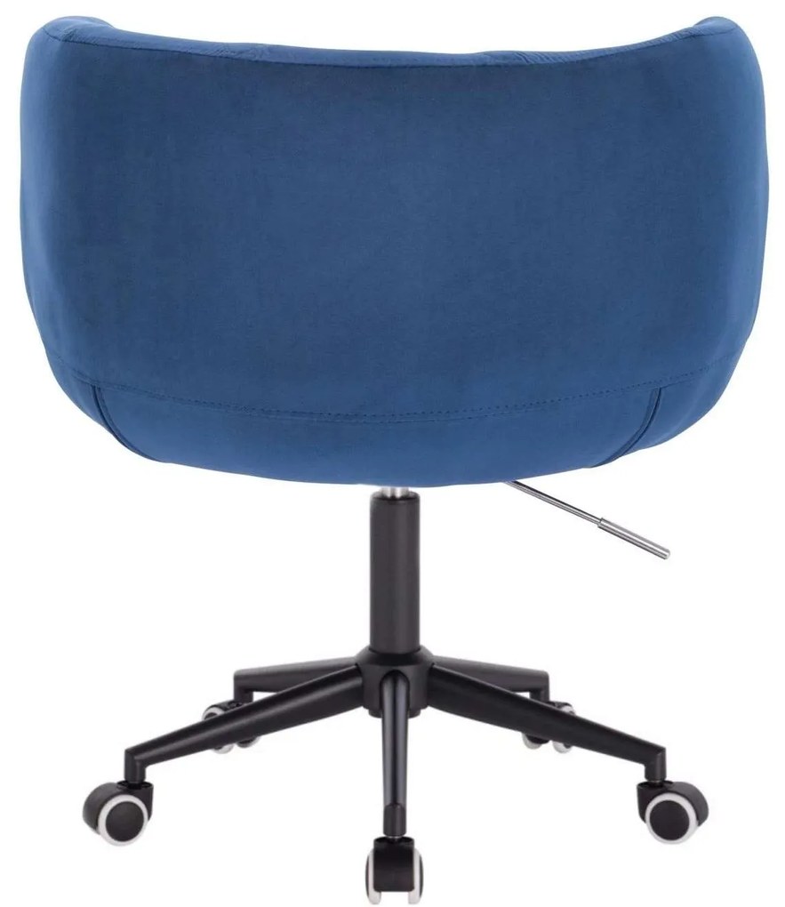LuxuryForm DESIGN Kreslo MONTANA VELUR na čiernej podstave s kolieskami - modré