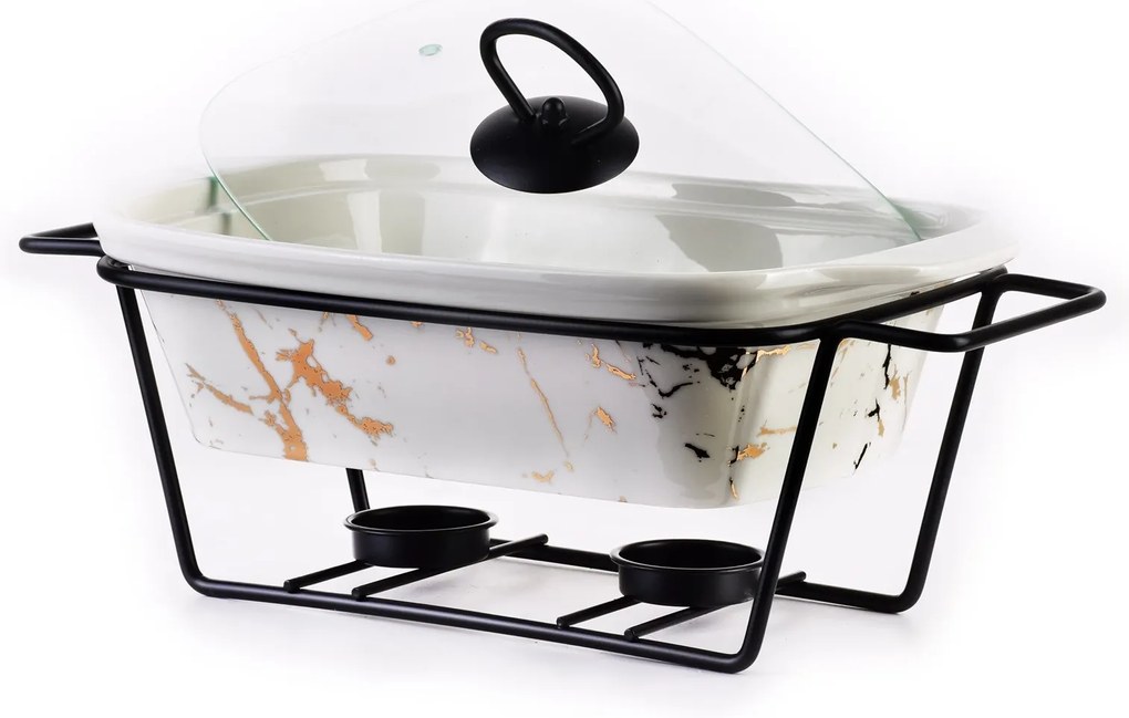 Keramická misa s ohrievačom Marble 1,4L