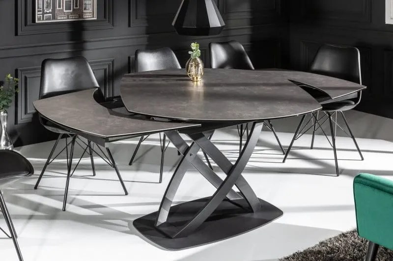 Jedálenský stôl Inceptun 130-190cm antracit keramika