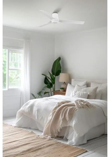 FARO 33828WT-Stropný ventilátor PUNT TUB M biela pr. 132 cm WT + diaľkové ovládanie